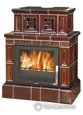 Печь-камин ABX Valencie, кафельный цоколь, коричневая в Домодедово